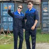 Traje de Roupa de Trabalho de Manga Comprida para Primavera e Outono para Homens e Mulheres, Roupa de Proteção do Trabalho com Patch no Ombro, Uniformes de Oficina de Fábrica, Roupa de Trabalho para Reparo Automotivo, Resistente a Manchas e Desgaste