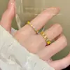 Anillo Arcoíris para Mujer Diseño de Nicho Banda de Anillo Abierta Ajustable Accesorios Estilo Chica Dulce Fresca Picante Sensación de Alta Gama Anillo para el Dedo