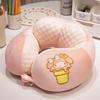 Almohada de viaje Kuromi de dibujos animados con doble joroba en forma de U, almohada para el cuello, portátil para coche, almohada cervical, almohada para siesta