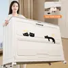 Caja de Almacenamiento de Ropa para Uso Doméstico, Gran Capacidad, Plegable, con Ruedas, para Ropa de Temporada, Colchas, Juguetes, Organizador de Tapa abatible