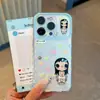 Aplicable a Funda para Teléfono Apple 17PROMAX Transparente Dibujos Animados Pequeño Jade Pequeño Conejo Floral iPhone18 Funda Protectora Anti-caída