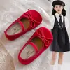 Zapatos planos lisos para niñas, colección primavera/verano 2026, con lindos detalles de lazo,zapatitos de piel estilo princesa, disponibles en tallas para bebés, niñas pequeñas y niñas mayores