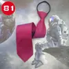 Corbata Formal para Boda, Rojo Vino, Estilo Coreano, Corbata de Cremallera Estrecha de 8 cm para Novio, Corbata Rayada Profesional de Negocios para Hombres y Mujeres