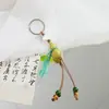Pingente Pequeno de Cabacinha Cerâmica Estilo Antigo com Borla Chaveiro Requintado Pequeno Presente Criativo Chaveiro de Cerâmica Atacado
