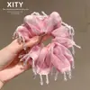 Nuevo Estilo Chino Malla Degradada Cristal Colgante Goma para el Cabello Alta Atmósfera Elástica Coleta Moño Accesorios para el Cabello para Mujeres