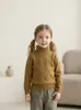Nuevo suéter de lana para niños otoño e invierno 2026, suéter de punto de cuello alto estilo coreano, unisex, suéter cálido de capa base