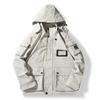 Casaco masculino acolchoado de algodão para outono e inverno, estilo coreano casual, distribuição transfronteiriça, macacão jaqueta acolchoado de algodão solto com capuz, moderno