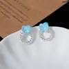 Brincos Argola Cravejados com Diamantes em Formato de Coração, Design de Moda de Luxo Leve Agulha de Prata, Brincos Fofos Simples de Nicho de Alta Qualidade para Mulheres