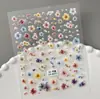 Pegatinas para Uñas de Flores Secas Realistas a Color Transfronterizas, Pegatinas para Uñas con Flor de Cerezo Azul Fresco 3D, Estilo Ca