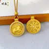 Nuevo Colgante Rotatorio de Moneda Pixiu Estilo Chino, Colgante de Moneda Pixiu de Alta Retención de Color de Moda para Cadena de Suéter de Mujer