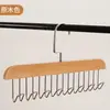 Cabide de Madeira Maciça Gancho Sem Costura Armazenamento Multifuncional Prendedor para Meias Gravata para Camisola Sutiã Bolsa Úmido e Seco