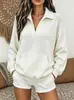Suéter Pulóver de Punto para Mujer 2026 Nuevo Otoño/Invierno Europeo y Americano, Cuello Polo, Elegante, Sencillo, Moderno, con Bolsillos, Tejido