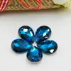 Venda Quente Transfronteiriça Diamantes Coloridos em Forma de Gota d'Água, Diamantes de Vidro Transparente, Diamantes de Formato Especial, Gemas para Manicure Banhadas a Prata com Fundo Pontiagudo