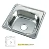 Fregadero de acero inoxidable 304 de una sola cubeta con tabla de cortar fregadero de cocina de una sola cubeta fregadero engrosado de una sola cubeta fregadero único con tabla de cortar