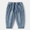 Ropa Infantil para Niños 2025 Verano Nuevos Jeans para Niños Mayores con Letras y Números, Pantalones Anti-Mosquitos