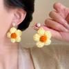 Aretes de Flores de Lana Perla para Mujer Temprano Otoño Temperamento Dulce Más Fácil para Combinar Aretes Nueva Moda Celebridad de Internet Accesorios para las Orejas