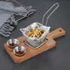 Novo Rack de Madeira para Batatas Fritas, Recipiente Criativo Estilo Americano para Frango Frito, Conjunto de Pratos Estilo Ocidental em Madeira de Acácia