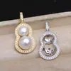Accesorios DIY Joyería de Perlas Broche Calabaza de Plata S925 Colgante de Doble Perla 8-10 Soportes para Accesorios de Broche 5761 Broche Universal