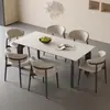 Juego de Mesa y Sillas de Comedor de Madera Maciza Pizarra para Sala de Estar, Diseño Minimalista Moderno, Resistente a Rayones, Adecuado para Varios Tamaños de Hogares, Mesa de Comedor Rectangular