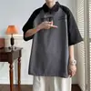Comércio Exterior Verão Artístico Soltinho Tendência Nova Moda Masculina Jovem Fashionável Transfronteiriça Camisa Polo com Meia Manga