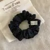 Tela plisada simple y versátil, clásico lunar, dulce accesorio para el cabello de uso diario para moños y coletas, popular scrunchie para el pelo