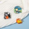 Insignia de Llama Periférica de Anime Estilo Japonés Broche de Metal Personalizado de Dibujos Animados Pin Decorativo Fijo para Ropa Medalla de Animal