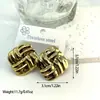 Pendientes geométricos de acero inoxidable a rayas estilo ins transfronterizos europeos y americanos, modernos y versátiles, venta al por mayor de fabricantes de pendientes transfronterizos