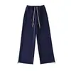 Calça Reta Fina Estilo Preguiçoso, Calça Comprida, Novo Estilo Primavera, Caimento Solto, Emagrecedora, Cintura Elástica, Cordão, Calça de Moletom Esportiva Casual