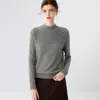 Suéter de cachemira de cuello alto medio de estilo simple para mujer, de manga larga, corte ajustado y que favorece la figura, con diseño de punto trenzado
