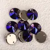 Weichen K9 Satélite Redondo Colorido Ab Planos Fondo Doble Agujero Broca de Vidrio Hebilla Plana Perforación Cosida a Mano Accesorios para Vestido de Novia DIY
