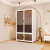 Armario de acero, gran capacidad, para dormitorios, adecuado para apartamentos de alquiler, armario infantil de metal, armario de almacenamiento a prueba de humedad y polvo