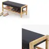 Banqueta minimalista de madera para cambiarse los zapatos con acolchado suave, se puede usar como taburete. El color y el tamaño son personalizables, y se puede agregar un logotipo