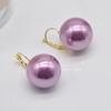 Brincos de Pérola Grande Exagerados Retrô Estilo Hong Kong Brincos de Nicho Roxo Personalizados para Mulheres Brincos para Mulheres