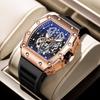 Reloj automático para hombre Richard nuevo popular en línea con forma de barril de vino no mecánico luminoso impermeable de silicona