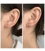 Pendientes de Plata de Ley 925 Trébol de Cuatro Hojas Circonita Estilo Ins de Alta Gama Simples No Necesitan Quitarse para Dormir Joyería para Orejas Partes de Cobre Agujas de Plata