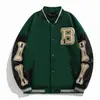 Amazon Transfronteiriça Nova Jaqueta de Baseball com Costura e Estampa Colorida Contrastante Europeia e Americana Solta Versátil PG5615
