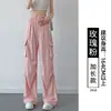 Pantalones de verano nuevos de pierna ancha, ligeros, de secado rápido, para mujer, color rosa, pantalones de trabajo frescos para senderismo y trekking