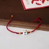 Pulseira de Corda Vermelha Feita à Mão Ano do Zodíaco Pulseira de Cavalo Completa em Prata S925 Joias Masculinas e Femininas Presente Ano do Cavalo Pulseira Ajustável
