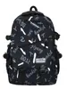 Mochila Casual Azul Hielo con Graffiti de Letras Casuales, Estilo Juvenil, Moderna y Genial, Mochila de Gran Capacidad para Estudiantes de Secundaria y Preparatoria