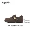 Mules Cinza Augusden com Forro de Lã para Mulheres 2026 Novo Outono e Inverno Sola Grossa Cobertura Total Slip-On Sapatos de Algodão Pelúcia