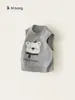 Ropa para Niños You Bao Chaleco de Punto para Niños Lindo Osito Top para Niños Suéter de Cuello Redondo Chaleco Gris para Niños Pequeños