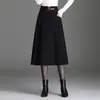 Falda para Mujer 2026 Otoño Nueva Falda de Línea A Adelgazante de Cintura Alta, de Longitud Media Versátil que Cubre el Vientre Estilo Coreano