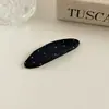 Pinza Oval para el Cabello de Gabardina con Lunares Estilo Coreano, Moderna y Versátil, Pinza Fresca para el Flequillo, Accesorio de Alta Gama para el Cabello