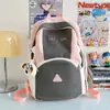 Mochila Feminina Estudante Universitária Bonita Cor Contrastante 2025 Nova Estudante do Ensino Fundamental II e Ensino Médio Mochila de Viagem de Grande Capacidade