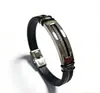 Pulsera de moda con cadena de patrón de serpiente electrochapada en color acero puro transfronteriza europea y americana, pulsera de titanio y acero con silicona, pulsera de acero inoxidable, venta al por mayor para hombres