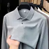 Camisa polo de manga larga de algodón piqué hexagonal para hombre, nuevo estilo de otoño, cuello camisero, color liso, casual, transpirable, camiseta para hombre hecha a medida