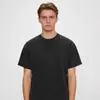 Camiseta Lavada Vintage 230g Oversize Retrô Tendência Marca Estilo Europeu e Americano Tingida com Cera Algodão Puro Unissex Ombro Caído Manga Curta Solta