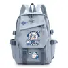 Mochila de Dibujos Animados Anime Tiburón Chica Gawr Gura, para Niños y Niñas, Estudiantes de Primaria y Secundaria, Gran Capacidad, Bolso Escolar Casual