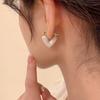 Pendientes de Corazón de Esmalte Blanco de Lujo Ligero y de Gama Alta para Mujer, Pendientes de Moda Pequeños y Exquisitos, Nuevos Accesorios de Oreja de Moda