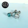 Brincos de Liga de Titânio F136 com Zircônia Cintilante, Piercings de Cartilagem da Orelha, Piercings Labiais, Piercings de Nariz, Joias Direto do Fabricante, Em Estoque, Vendidos Individualmente